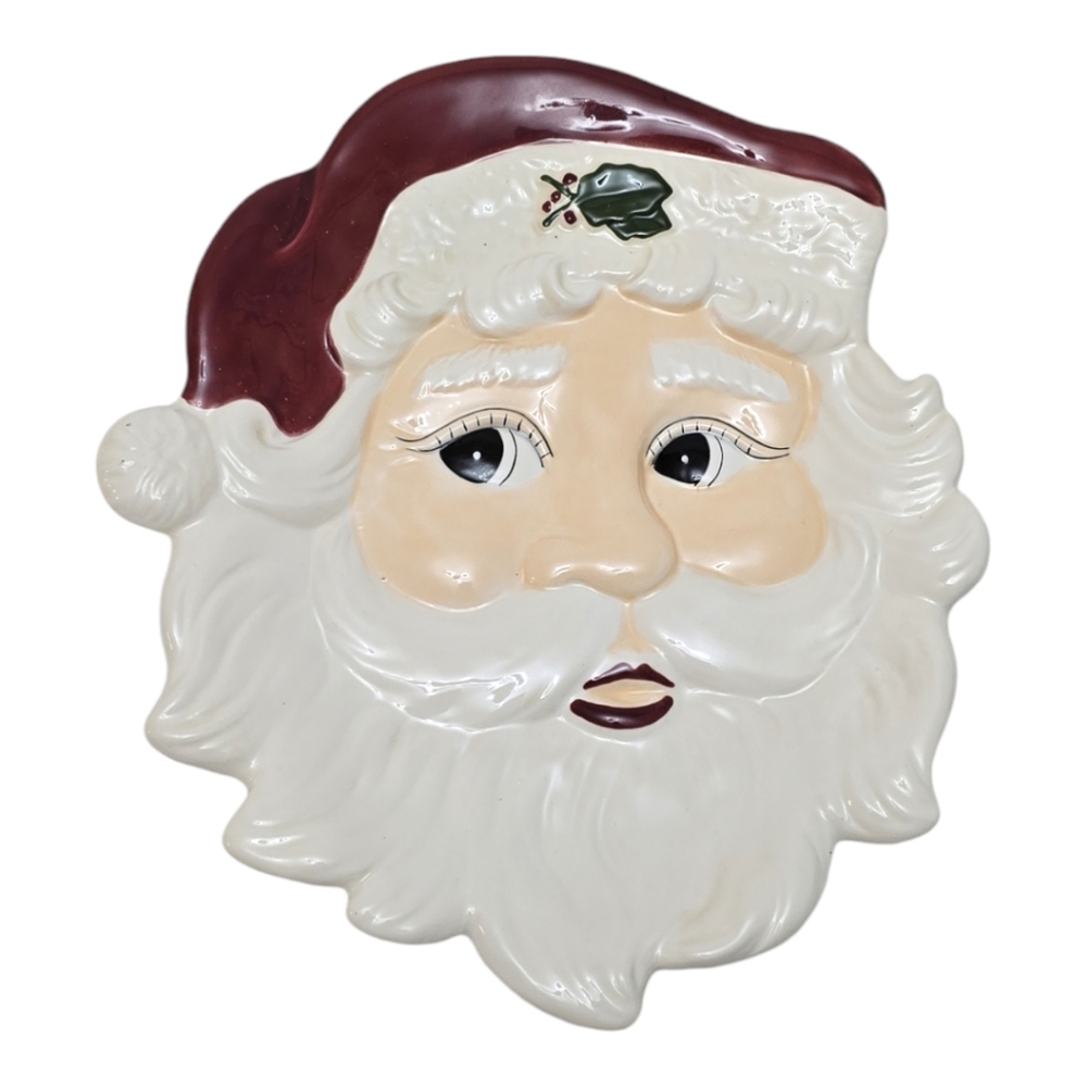 Santa Claus Cookie Plate Dish Table Decor Marketplace Microwave Dishwasher Safe